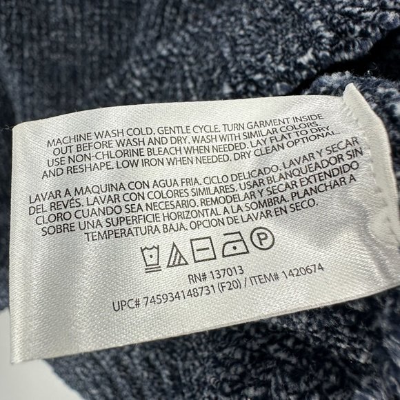 Orvis Sweater Womens Pullover Chenille V-Neck Chunky Knit Marled Blue Size S - Picture 9 of 10